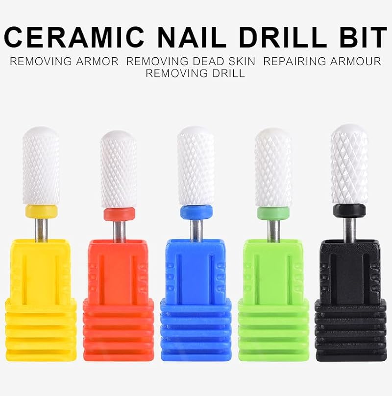 Siyuwuro Ceramic Nail Drill Bit Coarse Grit Smooth Top Barrel 3/32"