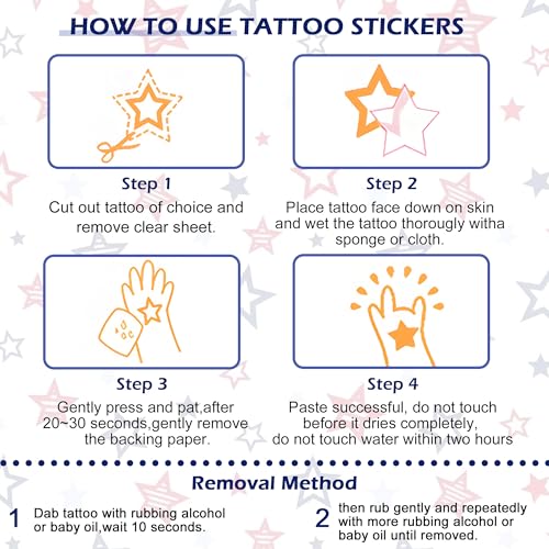 Artlunar 90 Pcs American Traditional Luminous Temporary Tattoos