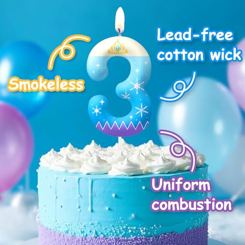Blue Number 2 Birthday Candle - Cartoon Cake Topper for Boys & Girls