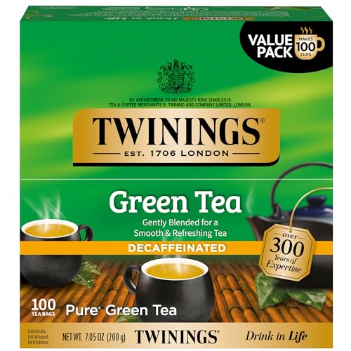Twinings Decaffeinated Green Tea Bags, 100 Count (Pack of 1)