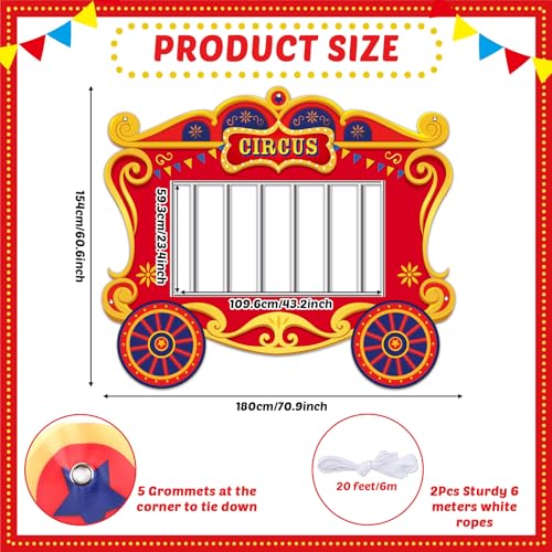 Carnival Circus Photo Booth Backdrop Banner - 71x61 Inch