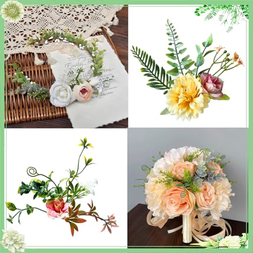 30pcs Mini Artificial Green Leaves Bulk Faux Foliage for DIY Crafts
