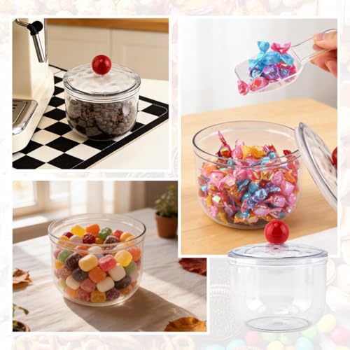 30oz Plastic Candy Jar with Airtight Lid & Spoon - Perfect for Parties