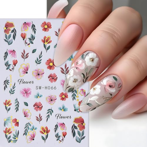 Valentine Nail Art Stickers 3D Self-Adhesive Heart Decals 6Pcs