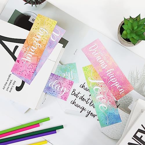 12 Inspirational Bookmarks Set - Colorful Motivational Designs
