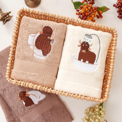 Dark Brown 3-Pack Cotton Hand Towels - Soft & Absorbent 13x29