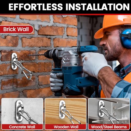Heavy-Duty Stainless Steel Pad Eye Snap Hook Kit - 500Lb Capacity