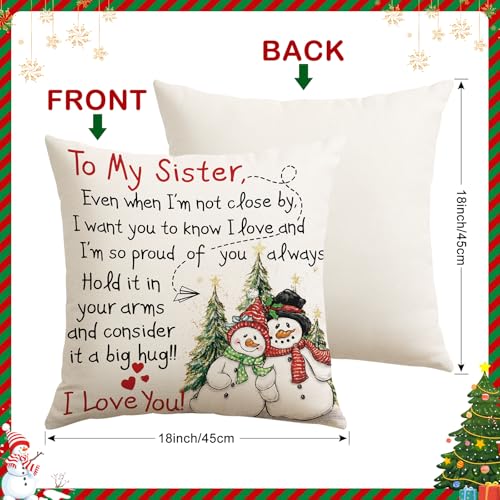 Artscope Sister Throw Pillow Cover 18x18 Inch Christmas Gift