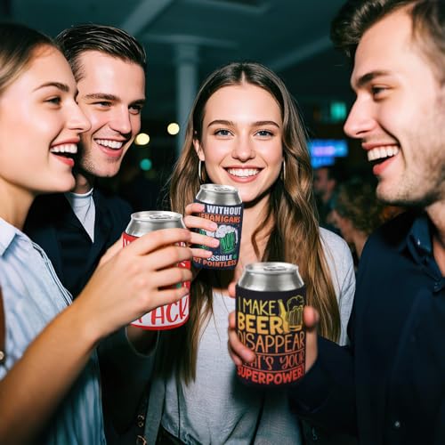 Funny Beer Can Cooler Sleeve - 12 Pcs Insulated Neoprene for 12 OZ Cans