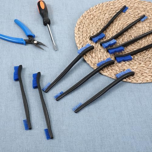 9-Piece Double-Ended Nylon Cleaning Brush Set - Blue Small Detail Crevice Tool