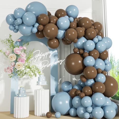 110pcs Dusty Blue & Brown Balloon Garland Arch Kit for Parties