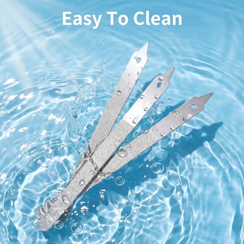Exircy 4-Piece Stainless Steel Diamond Nail Files Set with Pointed Tip
