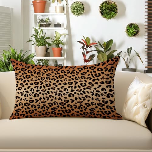 Leopard Print Decorative Throw Pillow Cover - 12 x 20 inches
