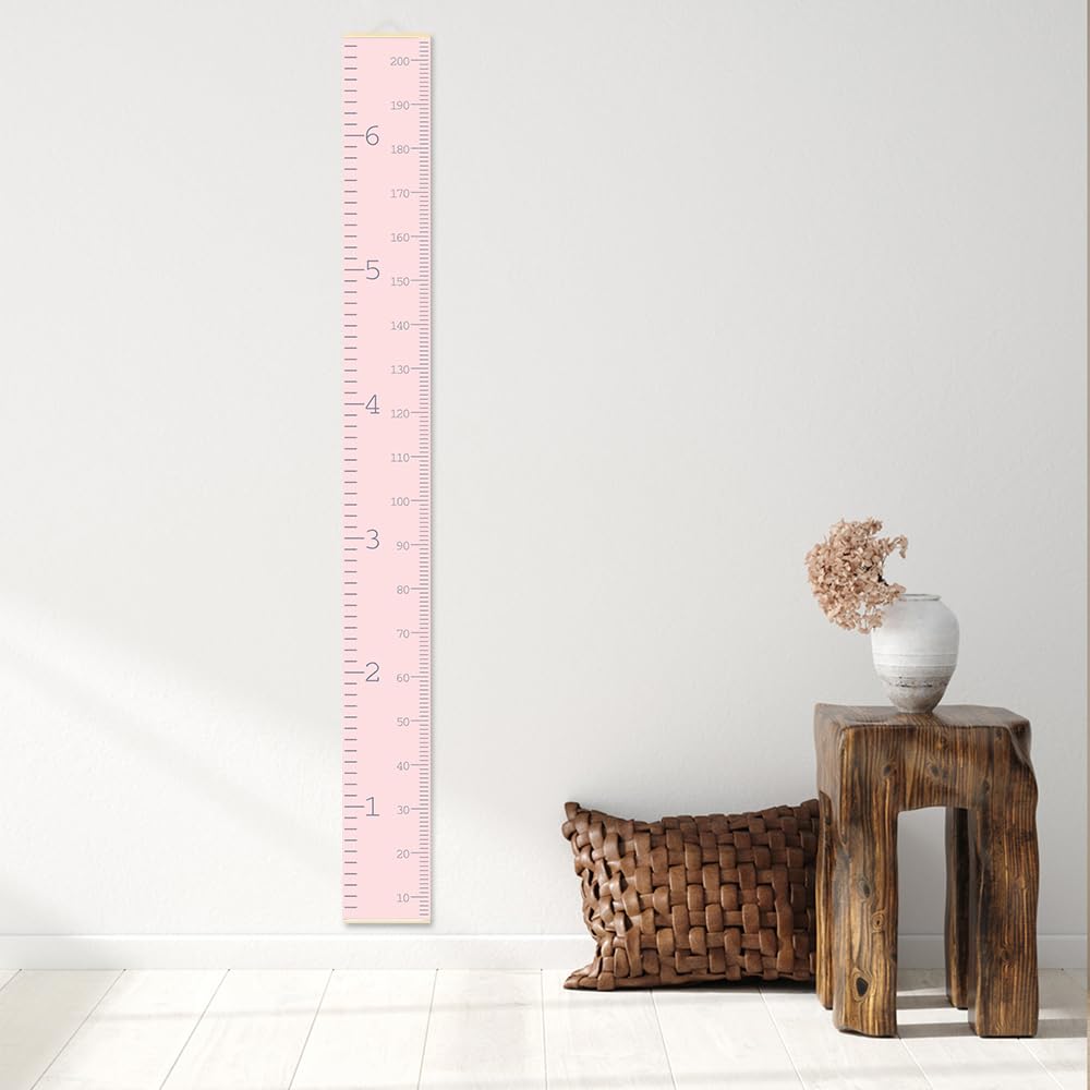 Nustila Height Chart for Kids Minimalist Pink Nordic Growth Chart for Wall, Kids Measuring Chart Height Tracker for Wall Playroom Decor Nursery Room Essentials 79 x 7.9 in