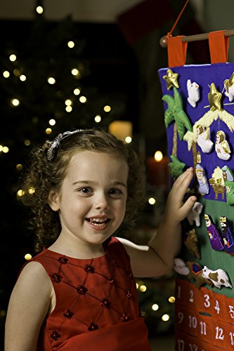 Nativity Fabric Advent Calendar with Manger Scene - Christmas Countdown Decor
