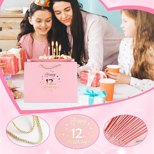 Rose Gold 6th Birthday Gift Bag with Wrapping Paper & Card