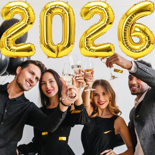 2026-Balloon Number-Balloon 2026 40in Large Foil Balloons New Year