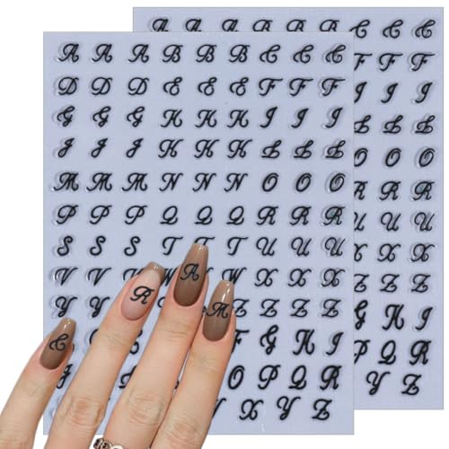 Retro English Letter Nail Art Stickers Self-Adhesive Decals