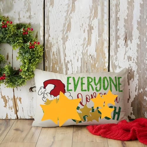 AOFANGGO Christmas Pillow Cover 12x20 Inch, Colorful Festive Throw Case