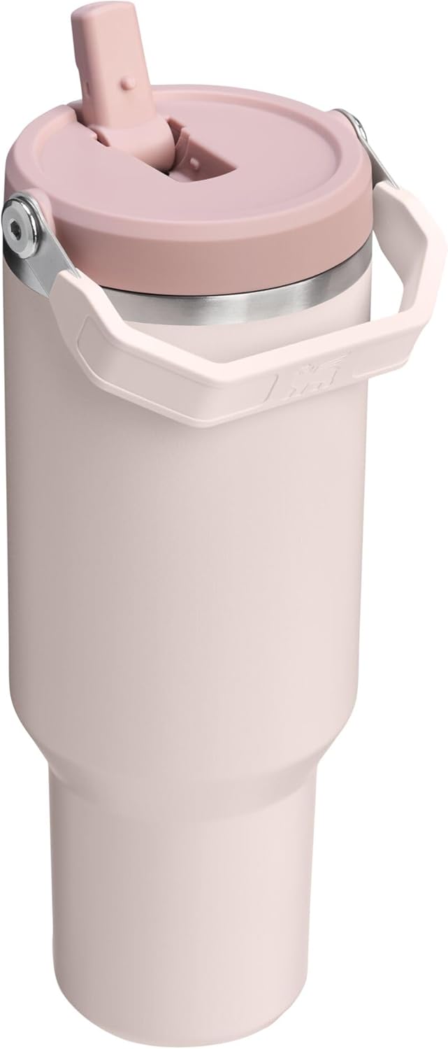 STANLEY IceFlow 2.0 Tumbler - 40 oz Insulated Water Bottle with Flip Straw & Handle | BPA-Free Rose Quartz