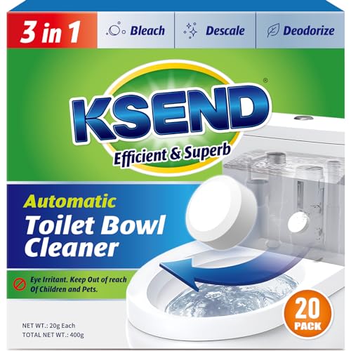 Ksend Toilet Bowl Cleaner Tablets - Powerful Bleach, 20 Pack