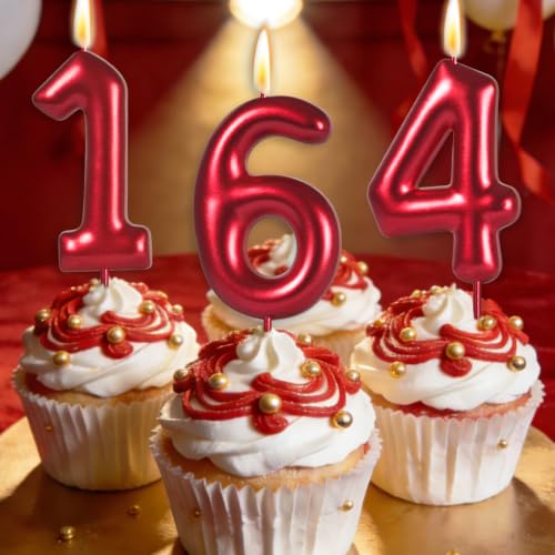 Red Number 8 Birthday Candle - 8th Birthday Cake Topper Decoration