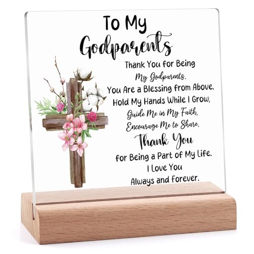 Godparents Gifts Acrylic Plaque with Stand - Appreciation Sign