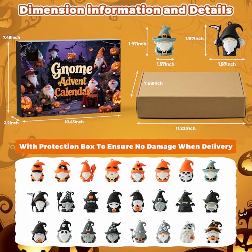 Gnome Advent Calendar 2026 Multi Gnome Halloween Countdown with 24 Collectible Gifts for Kids & Teens
