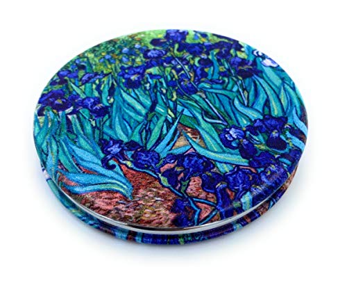 Aeisage Van Gogh Irises Pocket Mirror - Double Sided Small Travel Makeup Mirror