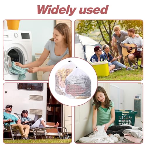 2-Pack Mesh Laundry Bags for Delicates - Machine Washable, 12x16 & 16x20 Inches