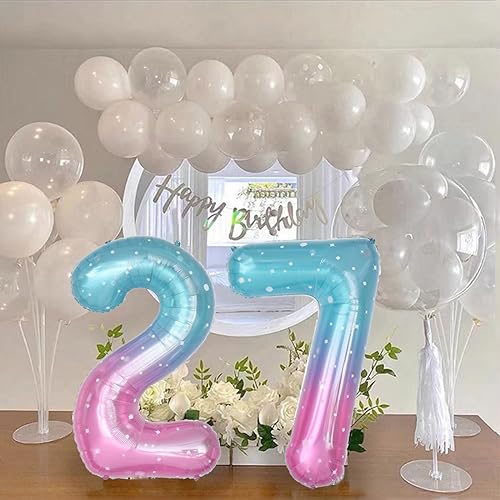 40-Inch Starry Sky Blue Number 14 Foil Balloon - Birthday & Party Decor