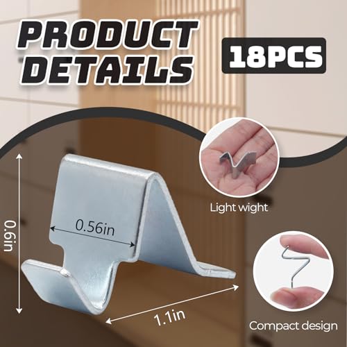 Heavy Duty Shelf Clips - 18 Metal Support Pegs for Cabinets