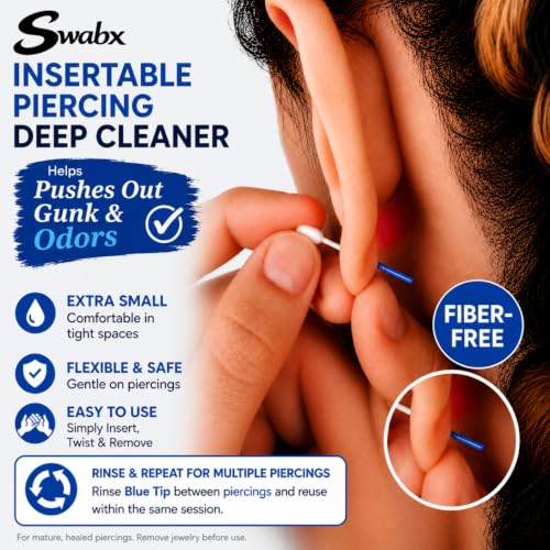 SWABX Insertable Piercing Cleaning Swabs - 2 Count