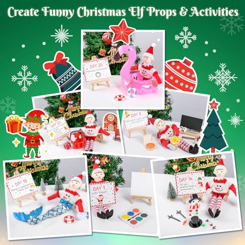 Christmas Elf Activities Kit with 24 Props & Instructions - Holiday Countdown Fun