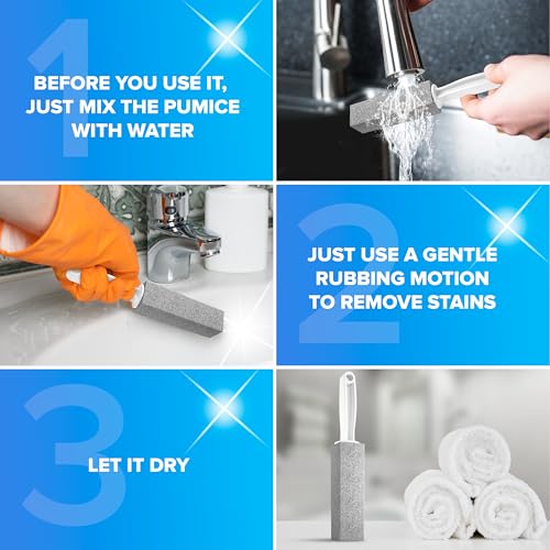 DISIWENE Pumice Cleaning Stone with Handle - Hard Water Stain Remover