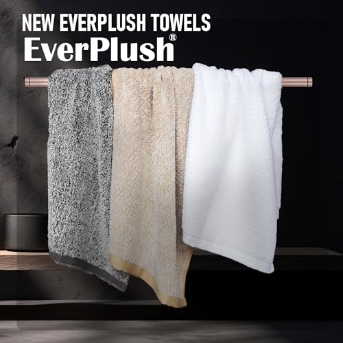 Everplush Diamond Jacquard 6 Pieces Bath Towel Set, Luxury Super Soft Oversized Towels, Highly Absorbent Diamond Jacquard Quick Dry Bath Towel for Bathroom Brown Towels