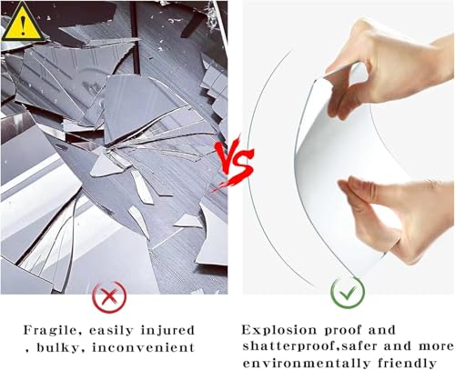 8" x 8" Acrylic Wall Mirrors - 4 Pack Self-Adhesive Decorative Tiles