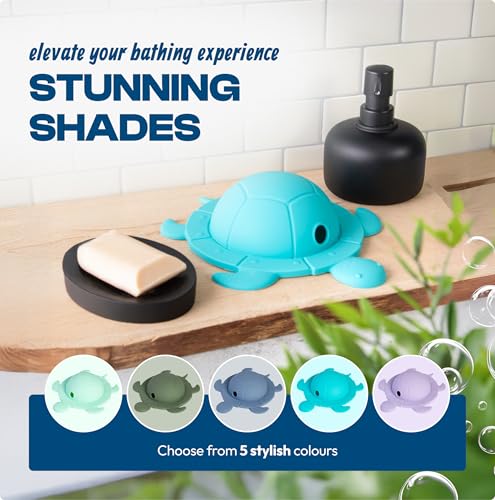 Jumble Dream Turtle Bathtub Overflow Drain Cover - Sea Glass Green