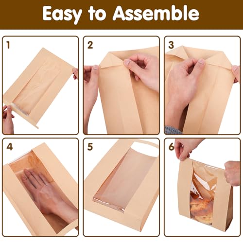 Moretoes 20pcs Bread Bags with Airtight Seal, 13.7x8.3x3.5In