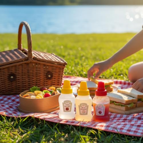 Enyolidimk Mini Ketchup Squeeze Bottles 4-Pack 25ml Refillable