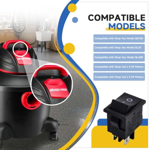 Power Switch for Shop-Vac Wet Dry Vacuums Replacement 8231810