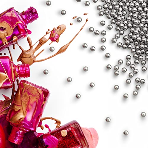 PAGOW 125PCS 4mm 316 Stainless Steel Paint Mixing Balls for Nail Polish