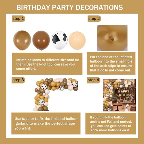 Wild West Cowboy Birthday Party Decorations Set with Balloon Arch & Backdrop