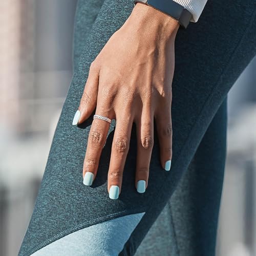 imPRESS Press On False Nails - Rain Check Blue Short Squoval 30 Count