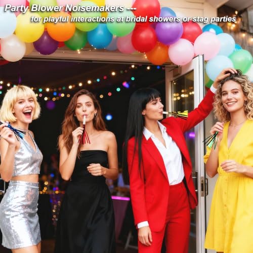 24PCS Colorful Party Blowers - Glitter Noisemakers for Celebrations