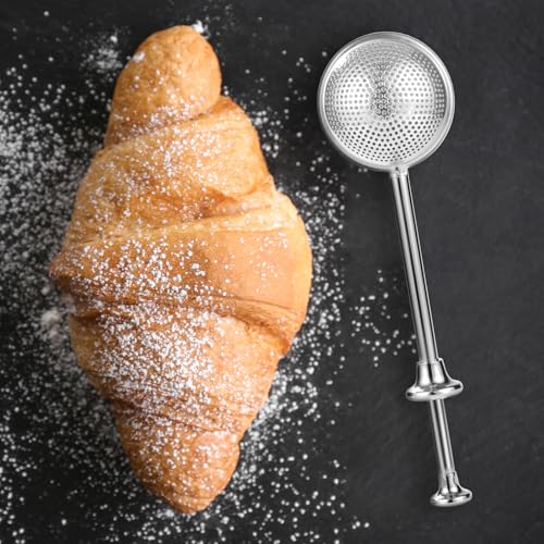 XVBITOR Stainless Steel Sugar Shaker with Spring-Loaded Handle