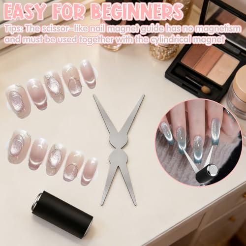 8-Piece Cat Eye Magnet Set for Nail Art & Gel Polish Designs