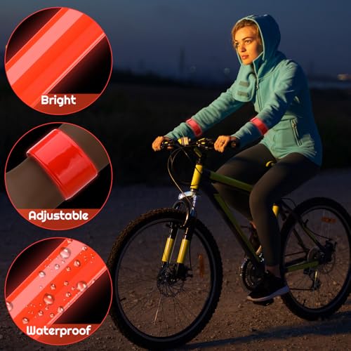 20 Pcs Reflector Snap Bands Fluorescent Slap Armbands High Visibility Slap Reflector Strips Safety Bands for Children Adults Boys and Girls When Cycling Running Hiking Jogging