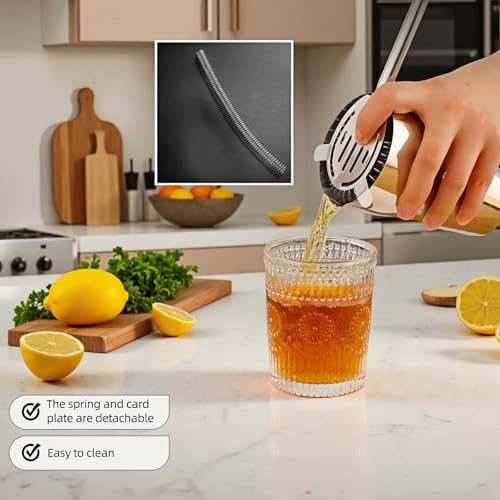 Professional Cocktail Strainer - 304 Stainless Steel, Leak-Proof & Dishwasher Safe