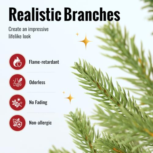 3ft Pre-Lit Nordic Fir Tabletop Christmas Tree with Pot - Warm White LEDs, Timer, Burlap Base